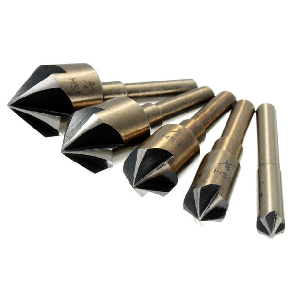 5pcs HSS 82 Degree Deburring Countersink Drill Bits Wood Chamfer Tool - Image 4